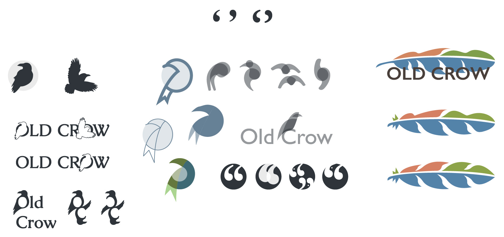 Old Crow logo sketches