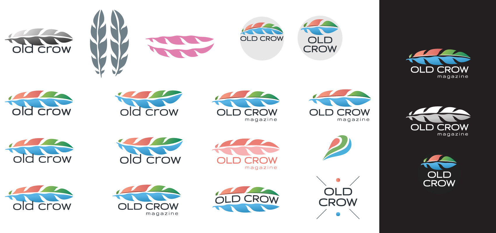 Old Crow logo drafts